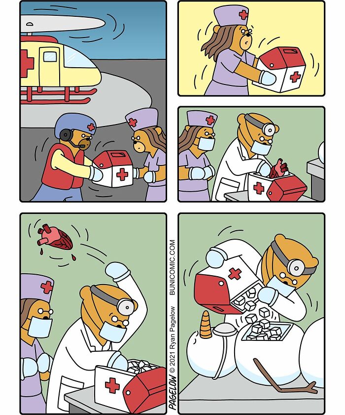 Artist Creates Cute Comics With Not-So-Cute Endings; Here Are 28 Featuring The Character Bear Doctor (New Pics)