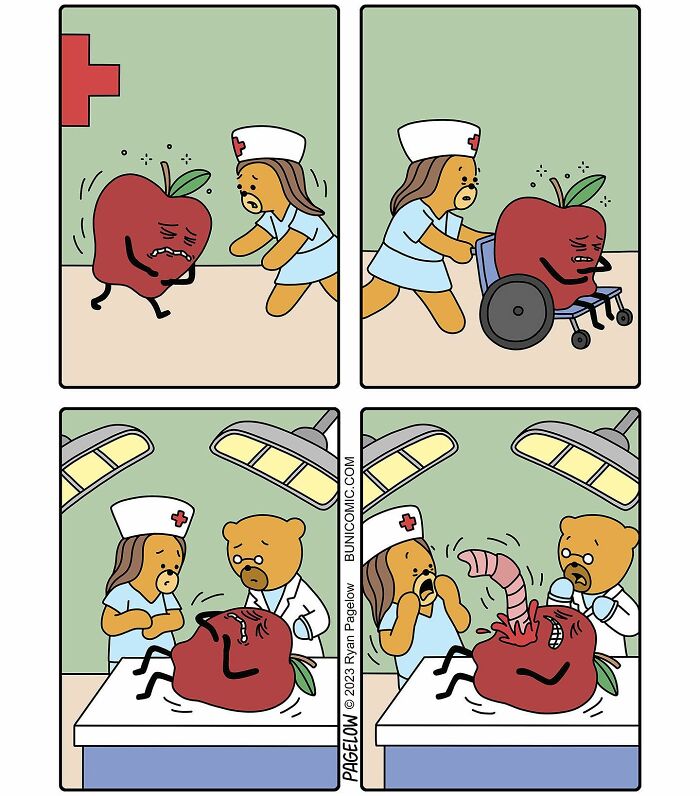 Artist Creates Cute Comics With Not-So-Cute Endings; Here Are 28 Featuring The Character Bear Doctor (New Pics)