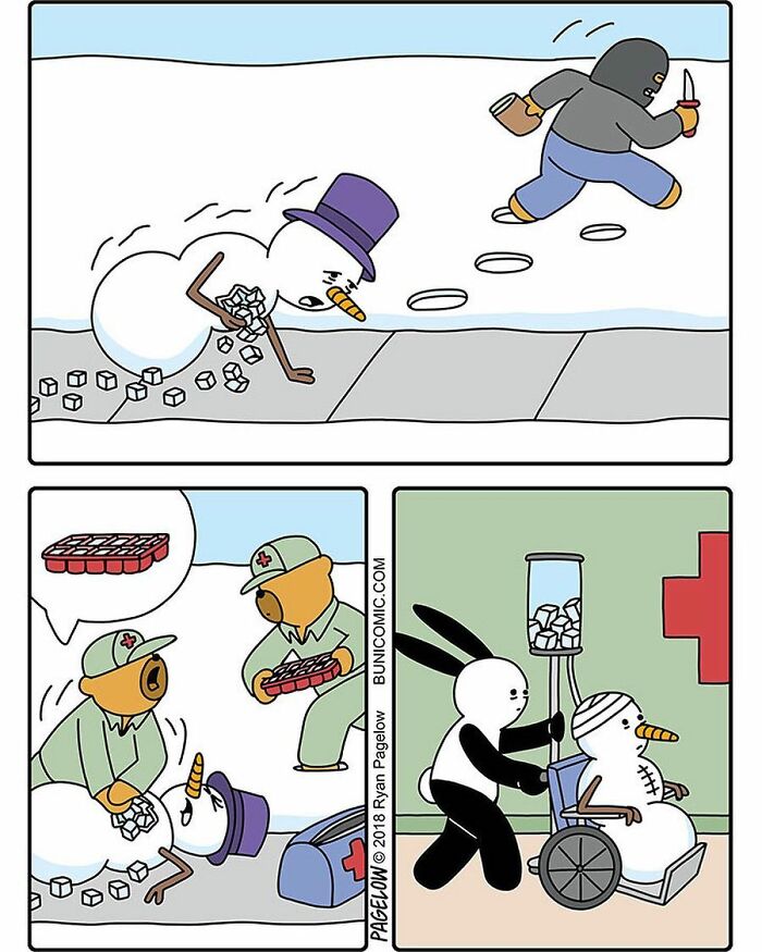 Artist Creates Cute Comics With Not-So-Cute Endings; Here Are 28 Featuring The Character Bear Doctor (New Pics)