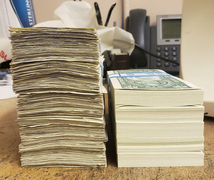 500 billetes de 1$ viejos vs 500 nuevos