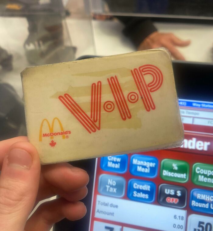 An Elderly Customer Came In Today With A McDonald's VIP Card