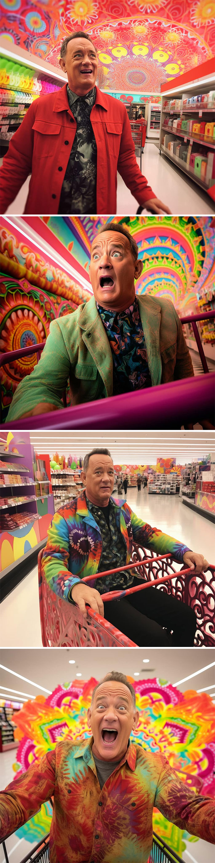 Tom Hanks puesto de ácido en el supermercado