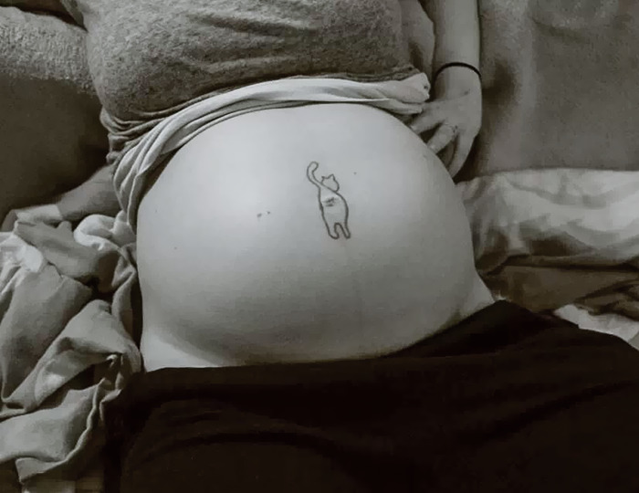 Dibujo de mi marido en mi barriga