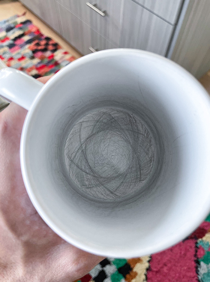Marcas de mover la cuchara en mi taza de café