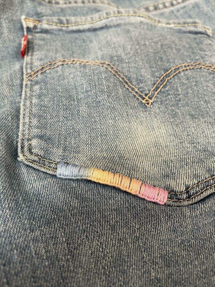 El hilo que va cambiando de color es mi favorito para arreglos