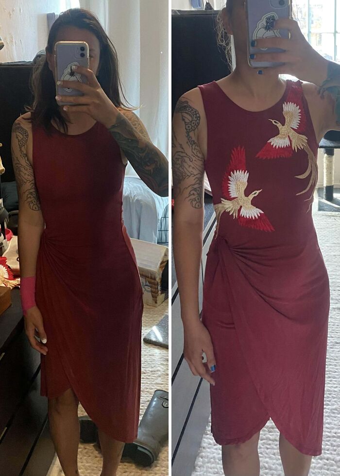 Uno de mis vestidos favoritos, tenía una manchita y ya no me lo ponía, pero me habéis inspirado y ahora ha quedado así