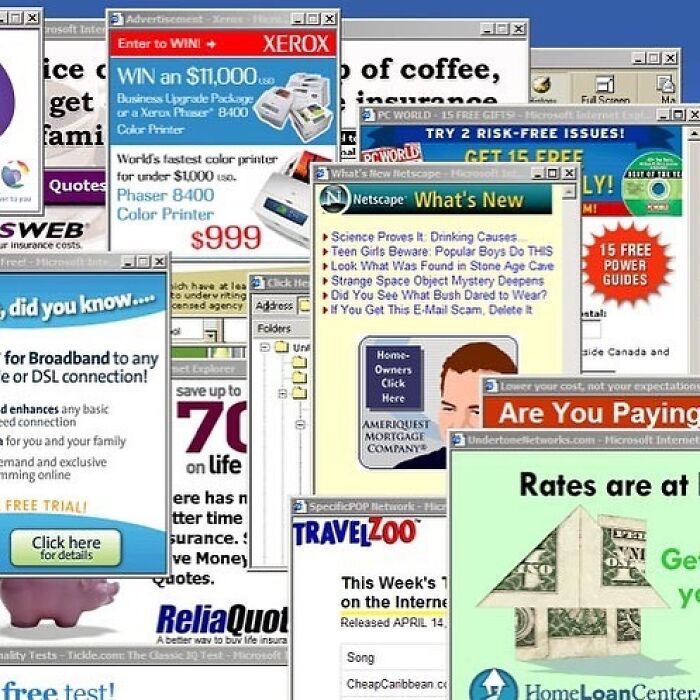Antes de que existieran los bloqueadores de anuncios pop-up