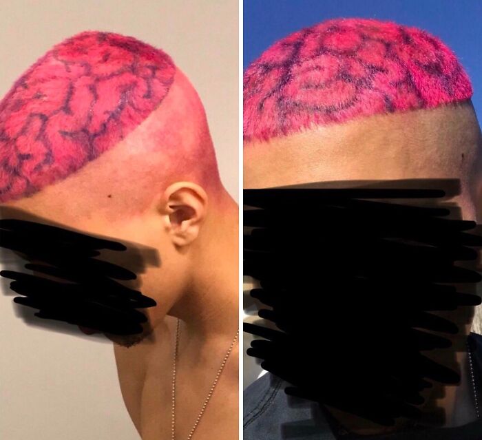 Vaya forma de teñirse el pelo
