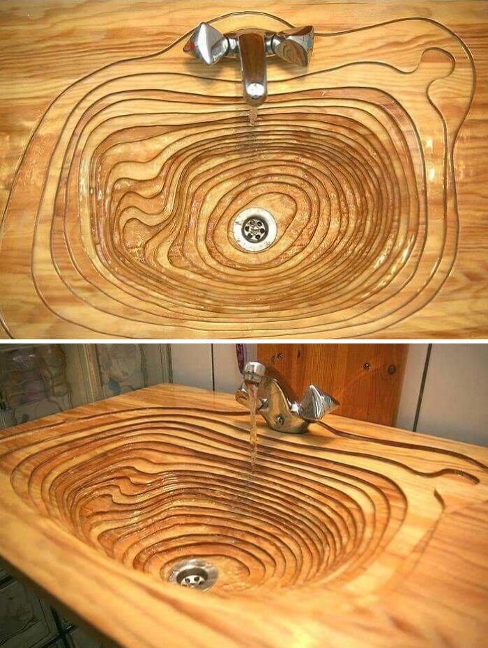 Lavabo de madera capeado