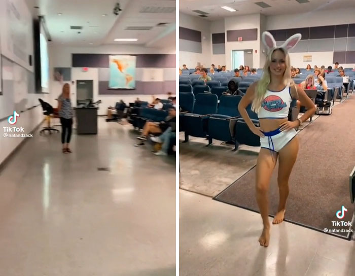 Se cree la protagonista en medio de esta lección en la universidad