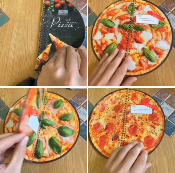 Este menú de pizzas