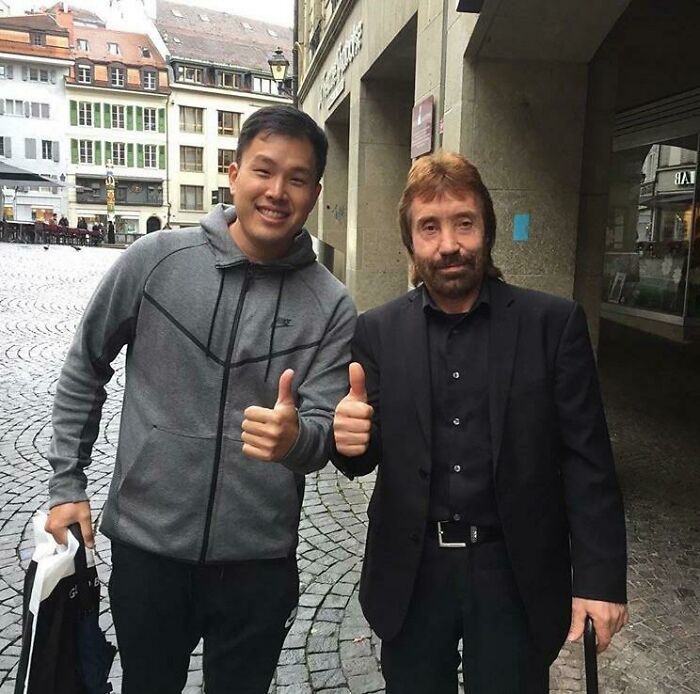 Mi amigo conoció a Chuck Norris en Suiza