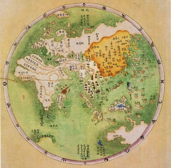 Mapa del mundo según China en 1799