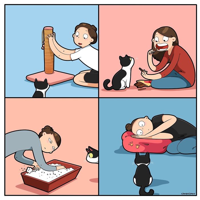 Artist Illustrates What It's Like To Live With A Cat (30 New Pics)