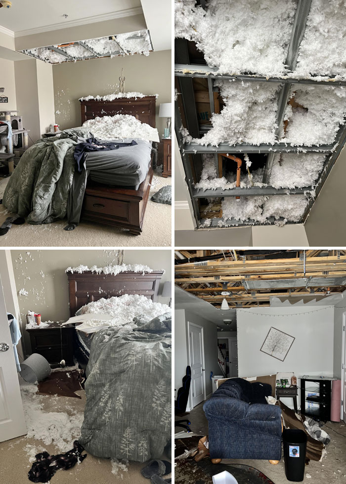 Una tubería ha reventado en el día de Navidad y ha destruido nuestra casa