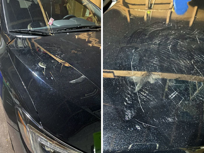 He tenido a unos 20 invitados por Navidad, pero alguno entró en el garaje e hizo esto a mi coche