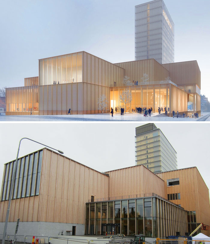 Centro cultural Sara en Skellefteå, Suecia. Se ve muy triste