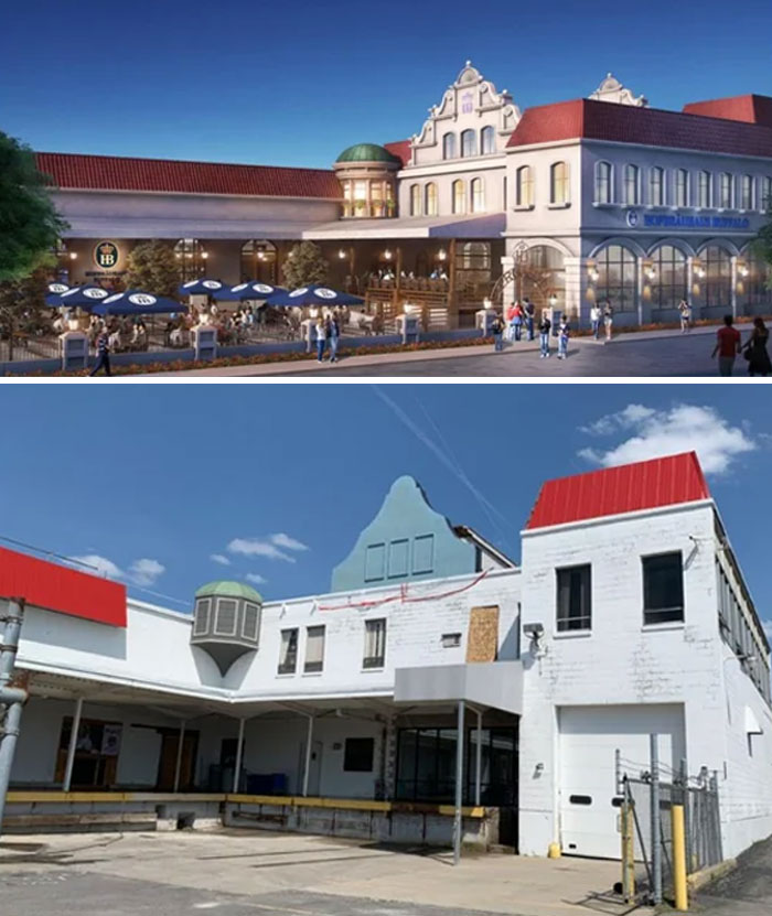 Concepto para un restaurante tipo alemán en Buffalo, pero fallaron al construirlo