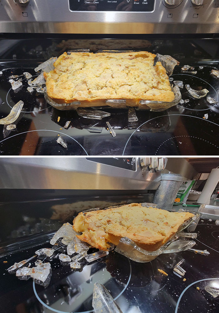 Cada año nuevo hago pastel de manzana con 7 tipos de manzana. Este año ha explotado según lo he sacado del horno