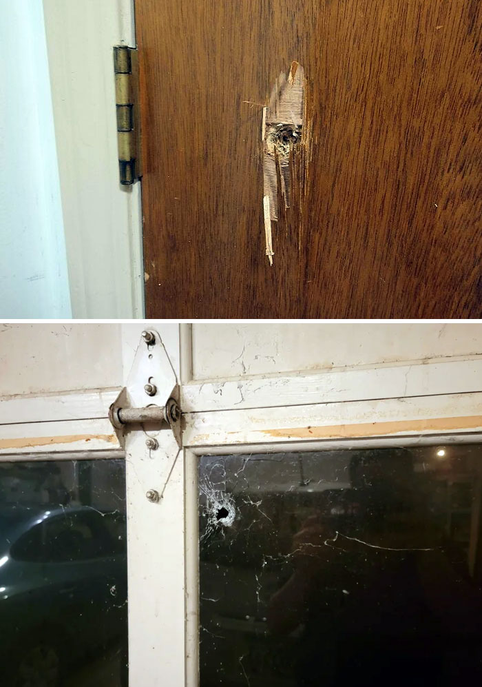 Justo tras la medianoche, 2 balas perdidas se colaron en mi casa, por la ducha y por el garaje