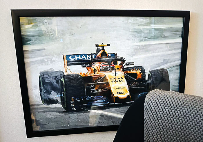 Mi hija adolescente me hizo este cuadro por Navidad. Sabe que adoro la F1