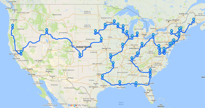 La ruta más eficiente entre todos los Springfield de EEUU