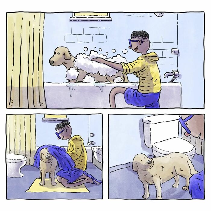 5 Emotivos cómics sobre la vida con un perro y un gato, por Ademar Vieira