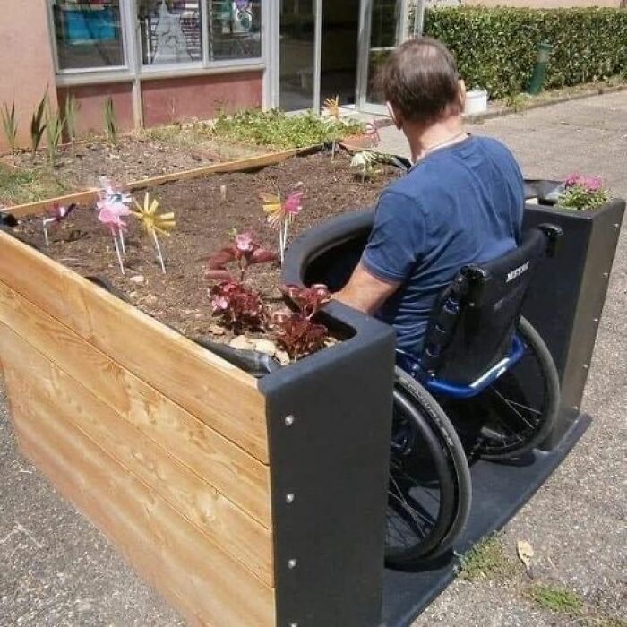 Estos jardines elevados fueron diseñados en Francia, para mayores y usuarios de silla de ruedas
