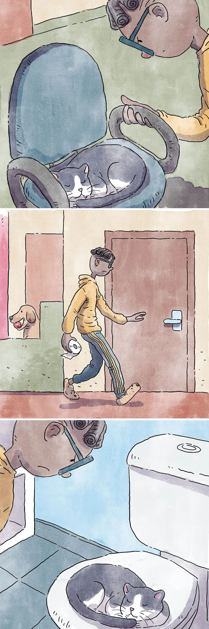 5 Emotivos cómics sobre la vida con un perro y un gato, por Ademar Vieira
