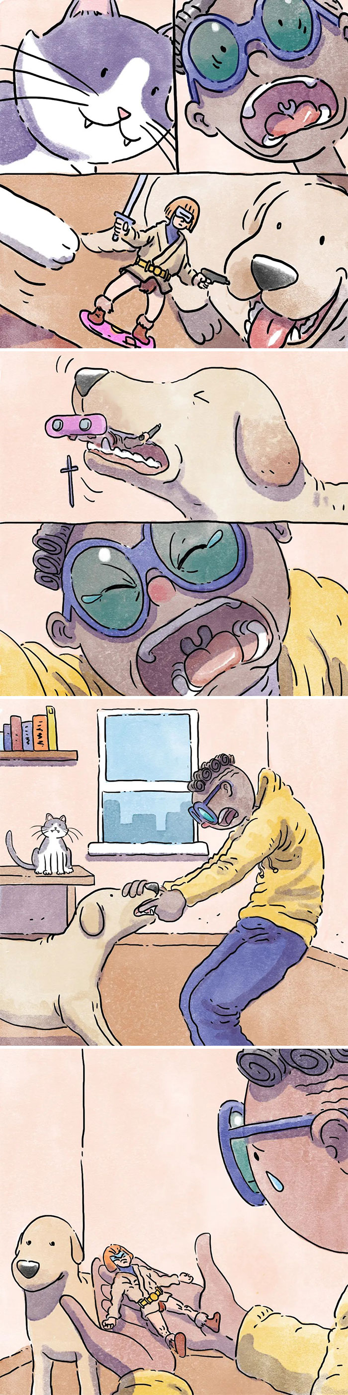 5 Emotivos cómics sobre la vida con un perro y un gato, por Ademar Vieira