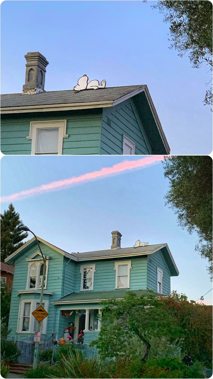 Esta casa con un Snoopy