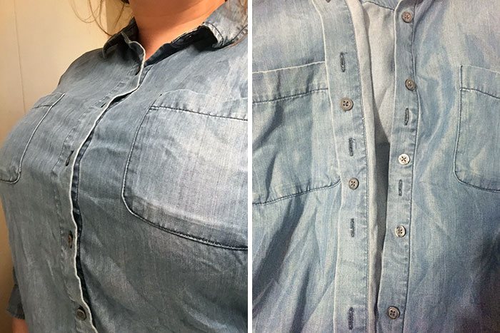Camisa con botones por dentro para que no queden huecos