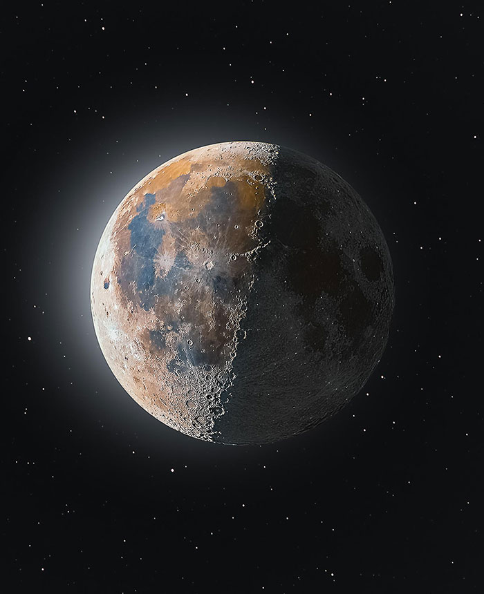 Imagen 3D HDR compuesta de la luna. Me quedé hasta las 4 de la mañana para poder sacar esto