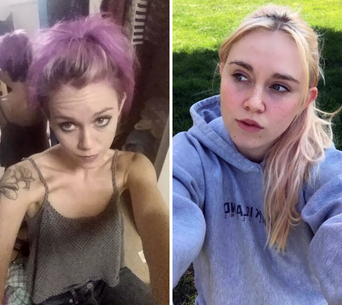 2 años sobria y recuperándome de la anorexia. 4 años entre fotos: ha sido un largo viaje. Cuando veo fotos antiguas apenas reconozco a esa chica loca y triste, pero lo siento por ella