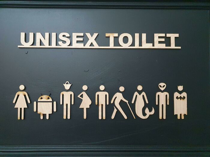 Cartel para retrete unisex en Bratislava