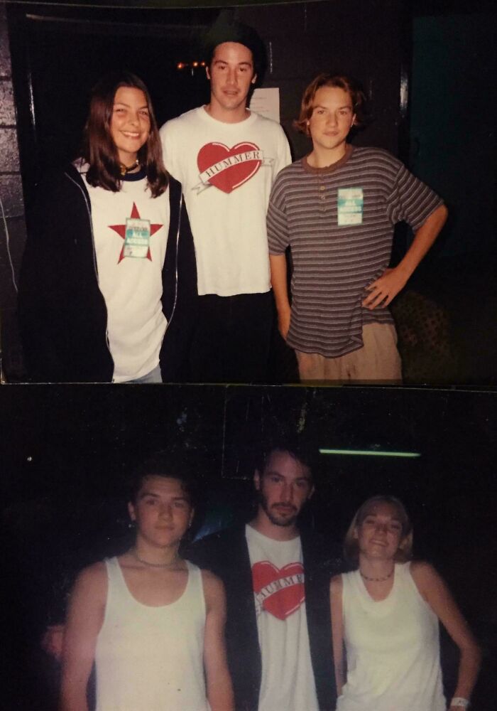 Un tipo se encuentra 2 veces a Keanu Reeves con 3 años de diferencia, pero Keanu lleva la misma camisa