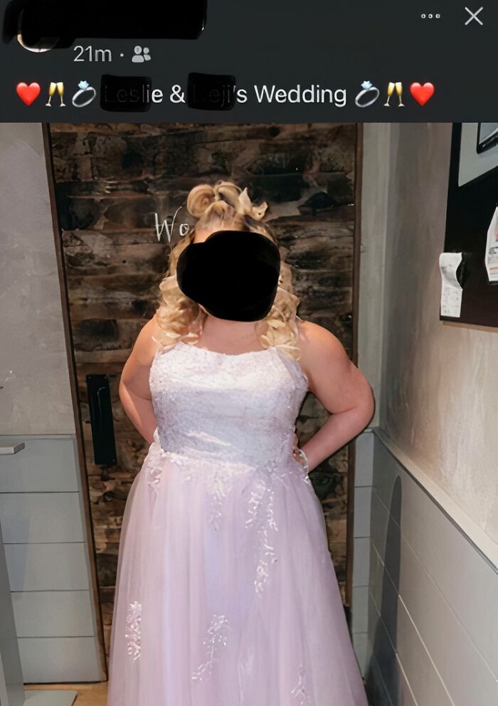 Era amiga de la universidad del novio, a la novia ni la conocía, pero se puso esto en su boda porque narcisismo