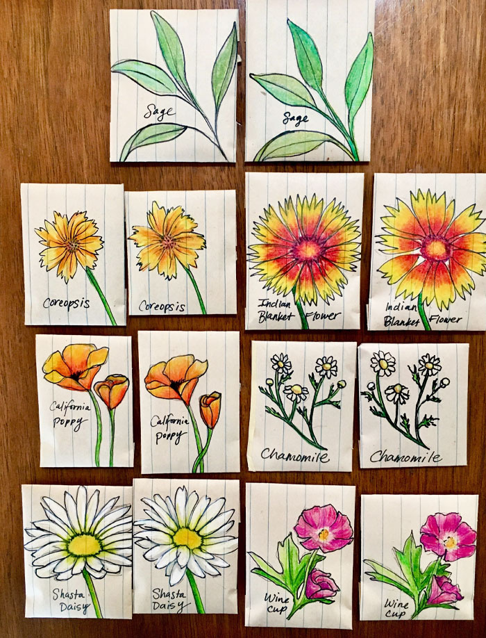 Paquetes caseros de semillas para dos de mis compañeras de trabajo