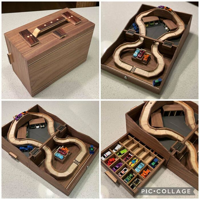 Le he construido esto a mi hijo para sus micromachines