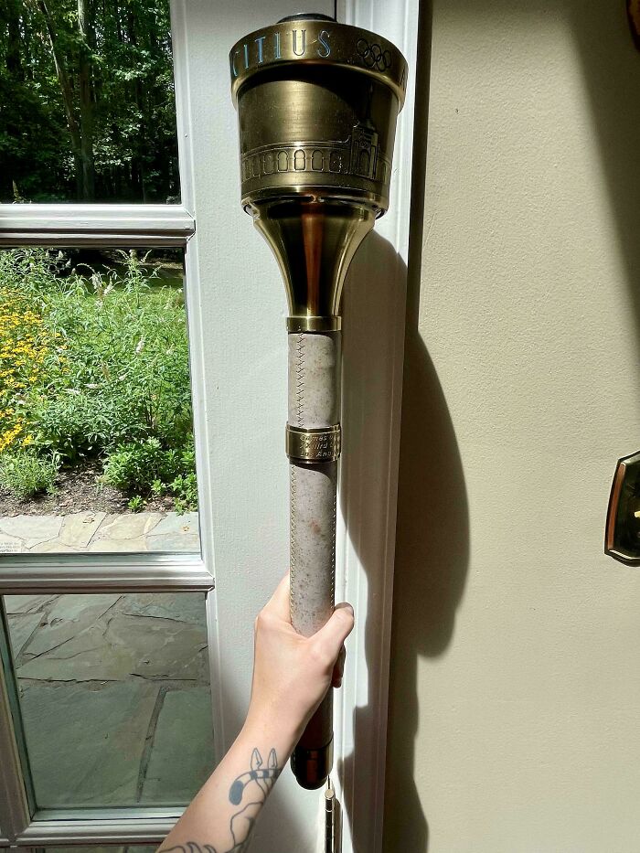 La antorcha de relevo de mi papá de las Olimpiadas del 84