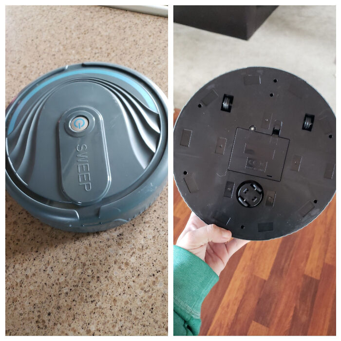 Mi madre sabía que quería una Roomba pero no quería gastar tanto dinero en una. ¡Así que encontró una ganga! Nota, tiene cero capacidad de aspiración