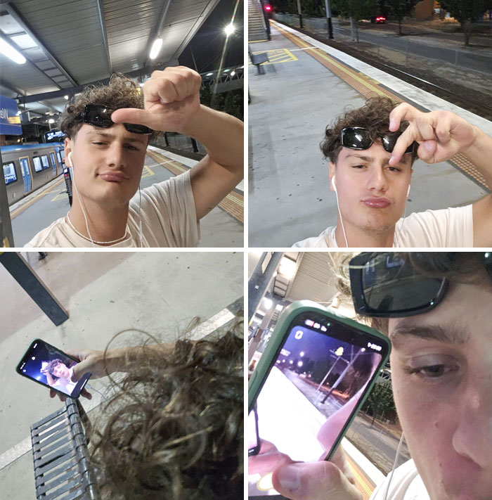 Una persona amable encontró mi teléfono que me dejé en el metro y se hizo unos selfies antes de dárselo al personal del tren