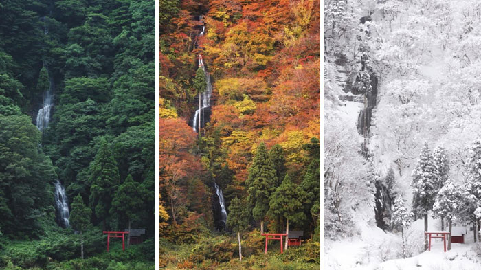 Volví a esta cascada de Yamagata durante 3 estaciones diferentes