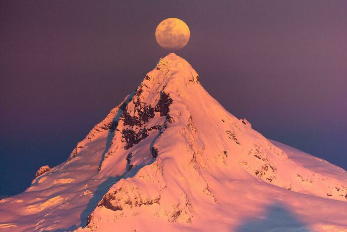 Salida de la luna, Monte Aspiring, Nueva Zelanda