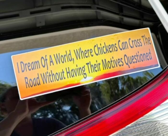 Sueño con un mundo en que los pollos puedan cruzar la carretera sin que se cuestionen sus motivos