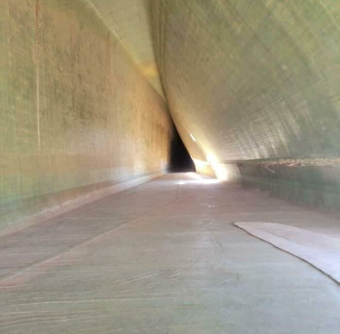 Interior de una de las aspas de una turbina de viento