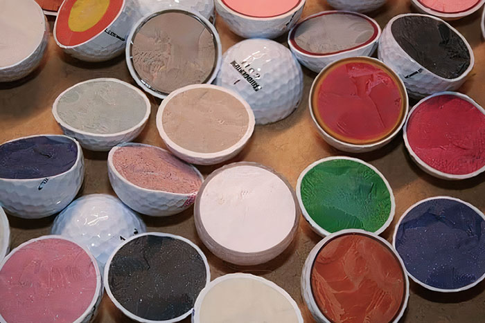 Interior de una pelota de golf
