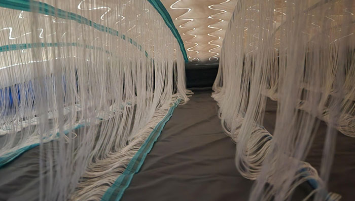 Interior de un colchón de aire