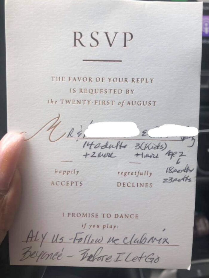Invitando a 20 personas extra a una boda