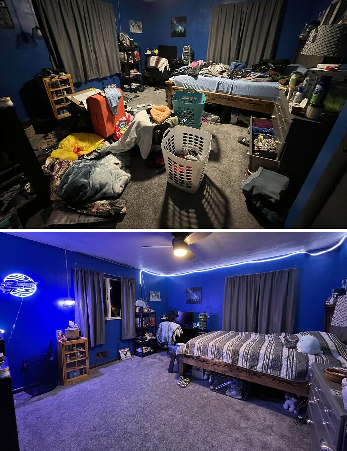 Entre el trabajo y mis problemas de depresión, finalmente hallé la motivación para terminar de limpiar mi habitación entre fin de año y año nuevo